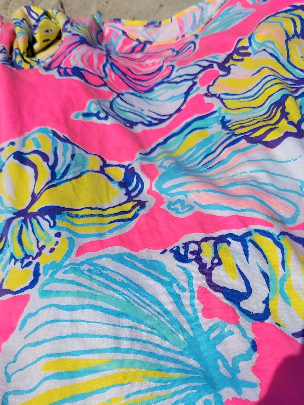 Lilly Pulitzer Marlowe Swept By The Tides Flower Seashell T Shirt Dress, Size M - Picture 6 of 8